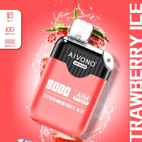 Vape Latvija - zemeņu ledus Aivono AIM CLEAR 8000 8VNV4205