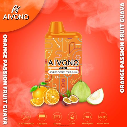 Vape Liquid - apelsīnu marakujas gvajava Aivono AIM MAGIC 5800 mouth box cigarete 8VNV490