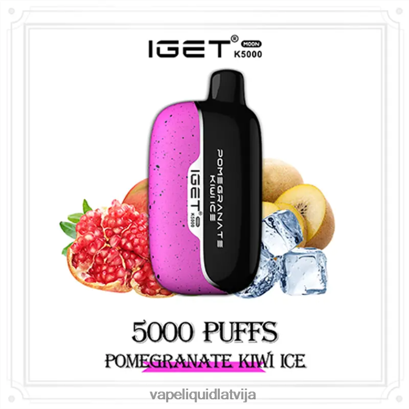 Vape Liquid - granātābolu kivi ledus IGET Moon K5000 4JNRZV17