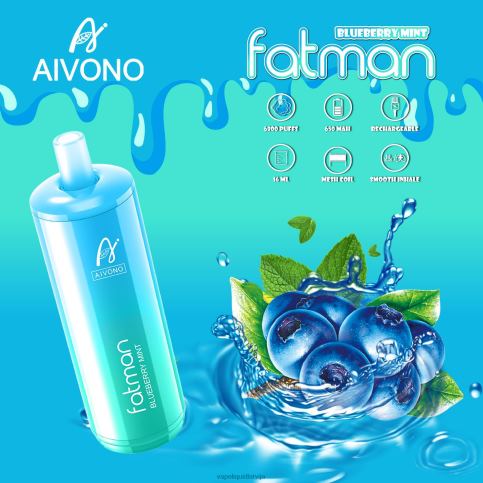 Vape Liquid - melleņu piparmētra Aivono FATMAN 6800 8VNV422