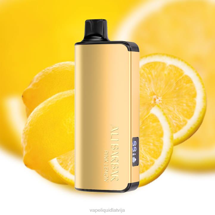 Vape Shop Riga - Alibarbar Ingot 9000 vienreizējās lietošanas vape rozā citrona 4T0N23