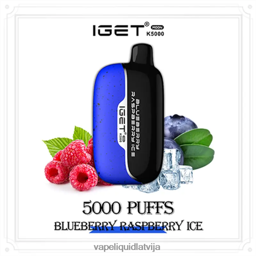 Vape Shop Riga - melleņu aveņu ledus IGET Moon K5000 4JNRZV3