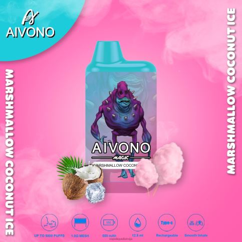 Vape Shop Riga - zefīra kokosriekstu ledus Aivono AIM MAGIC 5800 mouth box cigarete 8VNV495