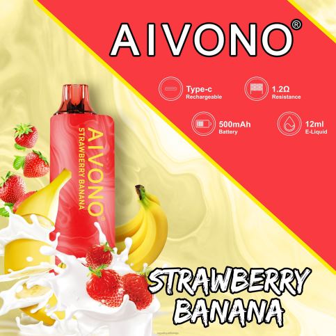 Vape Shop Riga - zemeņu banāns Aivono AIM GUN 7000 8VNV4107