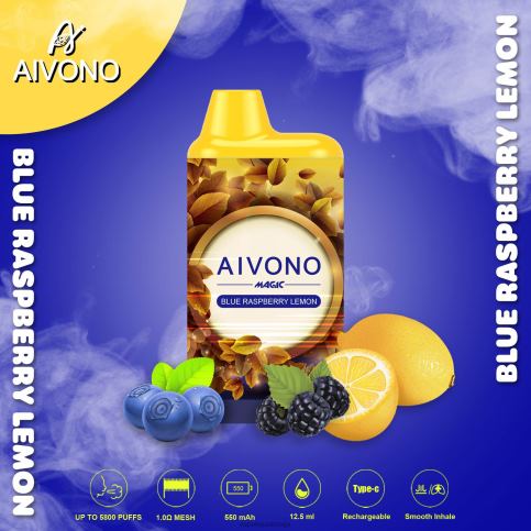 Vape Shop Riga - zilo aveņu citronu Aivono AIM MAGIC 5800 mouth box cigarete 8VNV491