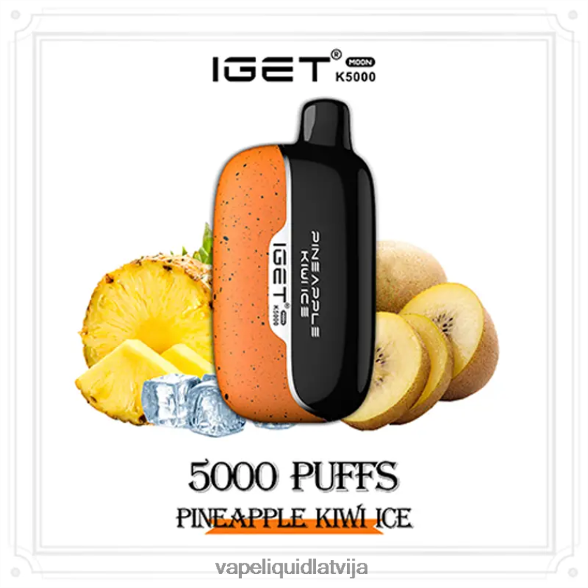 Vape Šķidrumi - ananāsu kivi ledus IGET Moon K5000 4JNRZV14