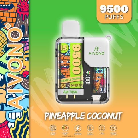 Vape Šķidrumi - ananāsu kokosrieksts Aivono AIM TANK 9500 8VNV440