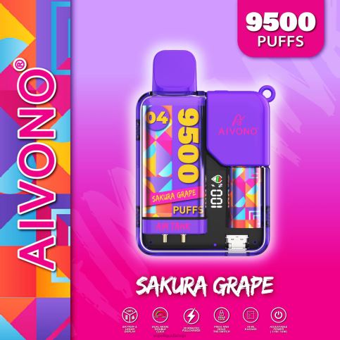 Vape Šķidrumi - sakuras vīnogas Aivono AIM TANK 9500 8VNV436
