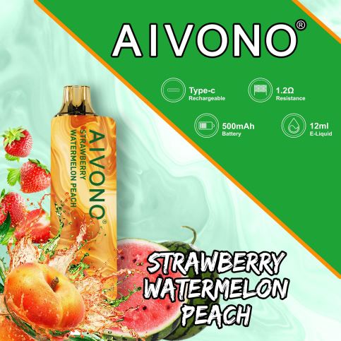 Vape Šķidrumi - zemeņu arbūzs persiks Aivono AIM GUN 7000 8VNV4108