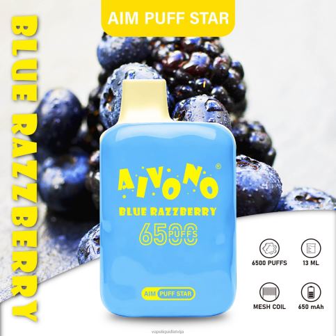 Vape Šķidrumi - zila razzberry Aivono AIM PUFF STAR 6500 8VNV4292