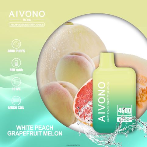 Vape Šķidrumi - baltā persiku greipfrūta melone Aivono AIM BOXX 4000 8VNV4224