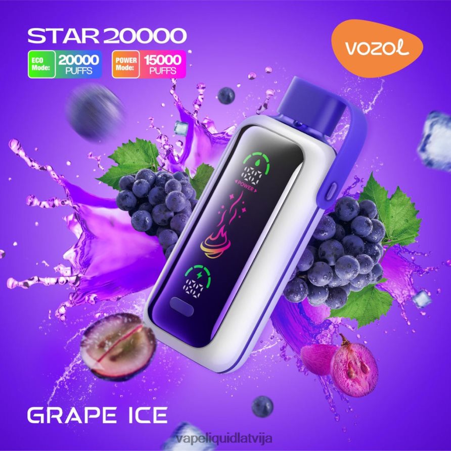Vape Latvija - vīnogu ledus VOZOL STAR 20 000 P664069