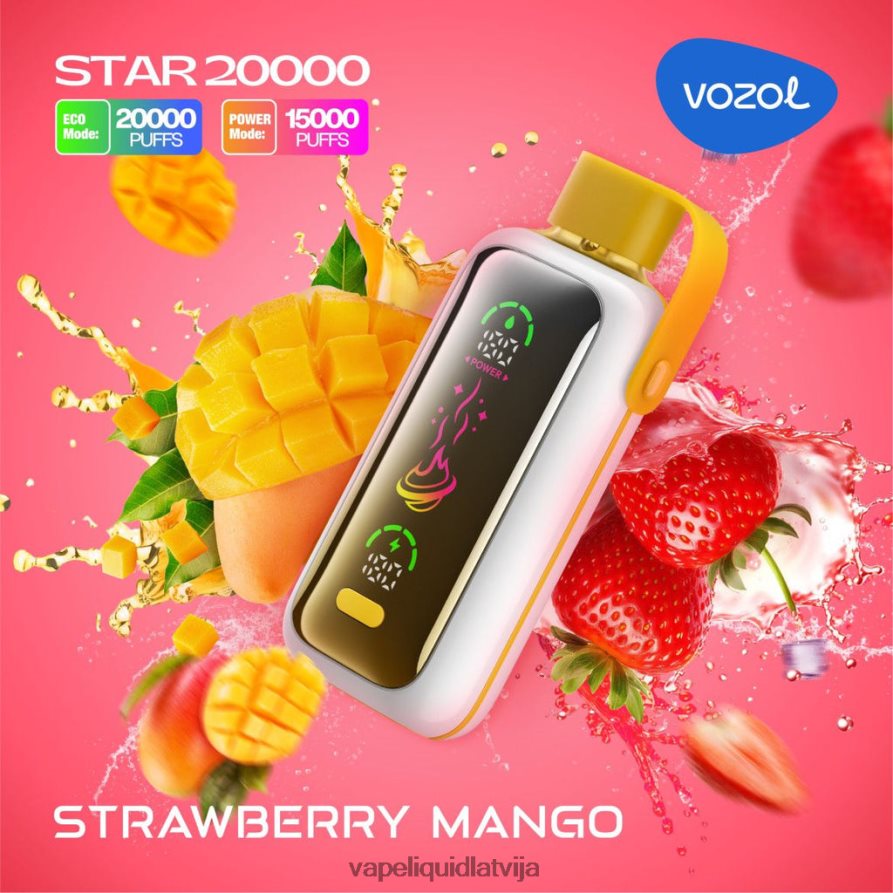 Vape Latvija - zemeņu mango VOZOL STAR 20 000 P664061