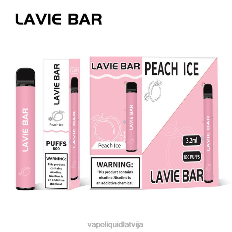 Vape Liquid - persiku ledus FT4BL314 LAVIE BAR 800 uzpūtienus