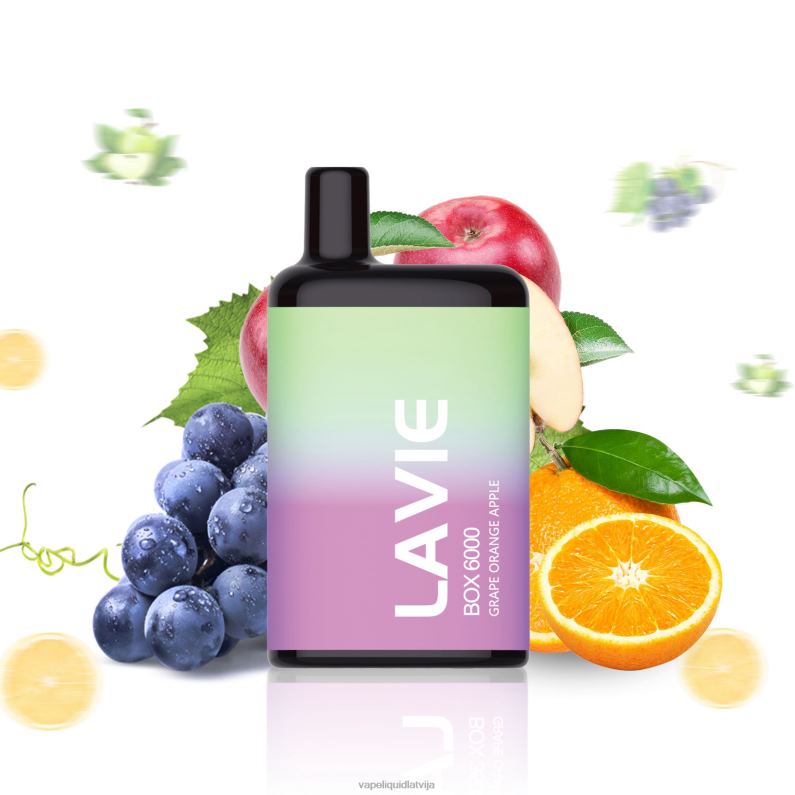 Vape Liquid - vīnogu apelsīnu ābols FT4BL202 LAVIE BOX 6000 uzpūtienu
