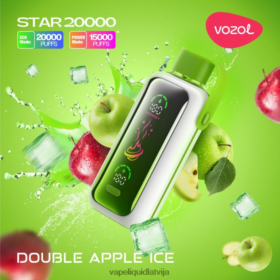 Vape Shop Riga - dubultā ābolu ledus VOZOL STAR 20 000 P664067