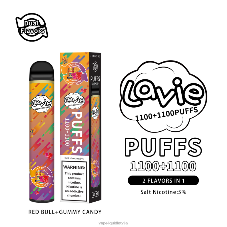 Vape Shop Riga - red bull/sveķains konfektes FT4BL299 LAVIE BAR Switch 2200 uzpūtienu