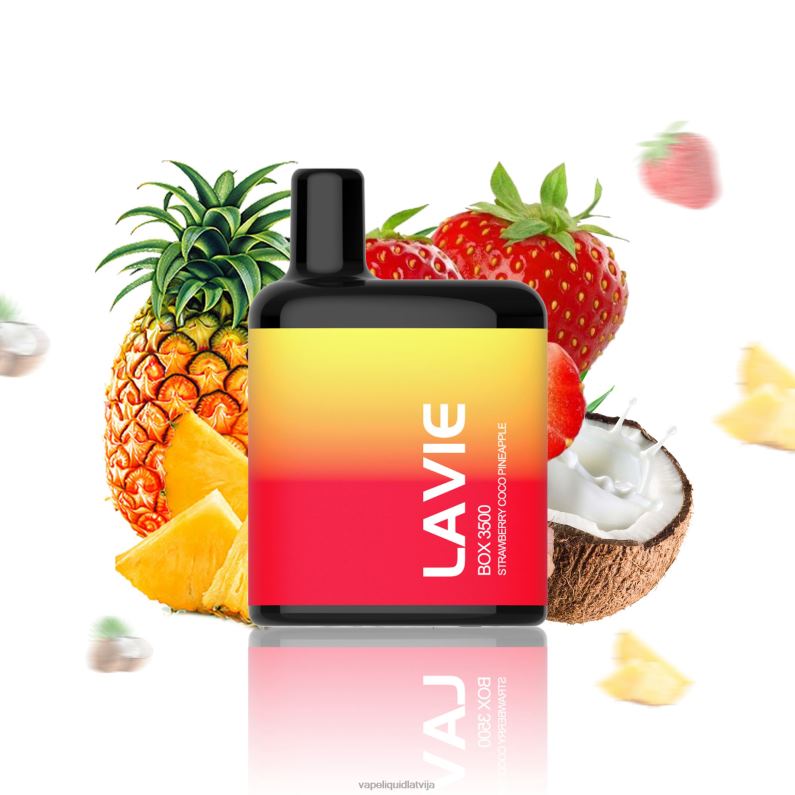 Vape Shop Riga - zemeņu kokosa ananāss FT4BL207 LAVIE BOX 3500 uzpūtienu