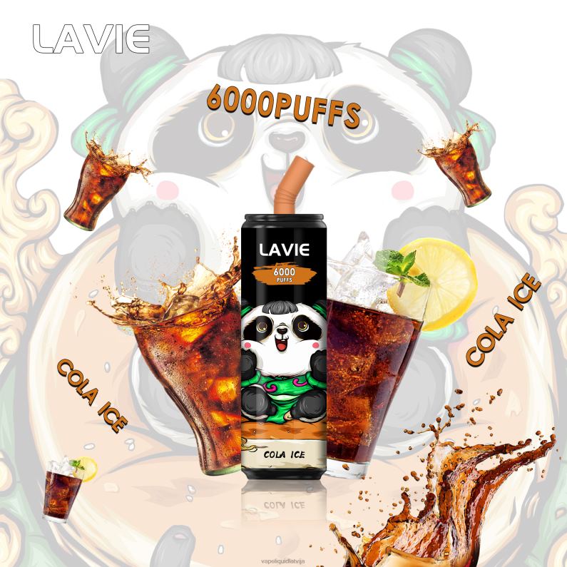 Vape Šķidrumi - kolas ledus FT4BL276 LAVIE Coke BAR 6000 uzpūtienu