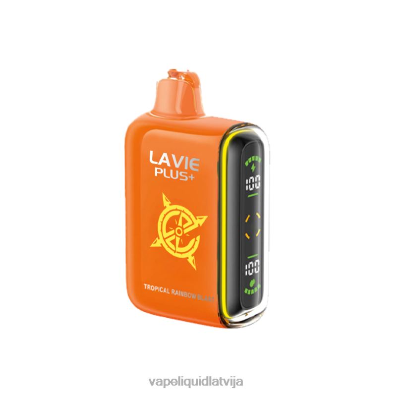 Vape Šķidrumi - tropu varavīksnes sprādziens FT4BL96 LAVIE PLUS 15000 uzpūtienu