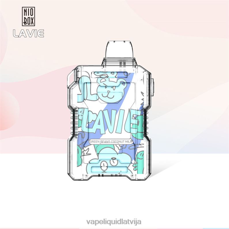 Vape Šķidrumi - zaļās pupiņas kokosriekstu piens FT4BL188 LAVIE NIO BOX 9000 uzpūtienu