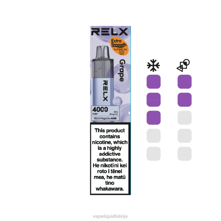 Vape Liquid - RELX MagicGo 4000 vienreizējās lietošanas vape vīnogas ZX086