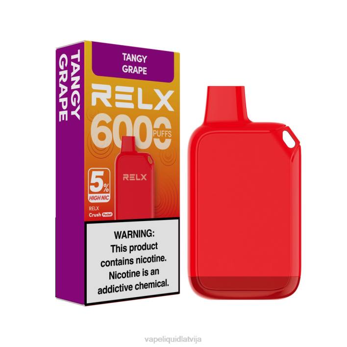Vape Shop Riga - RELX Crush Pocket 6000 5% augsts nic pikants vīnogas ZX0827