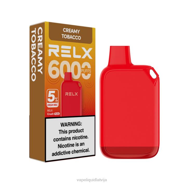 Vape Šķidrumi - RELX Crush Pocket 6000 5% augsts nic krēmveida tabaka ZX0828