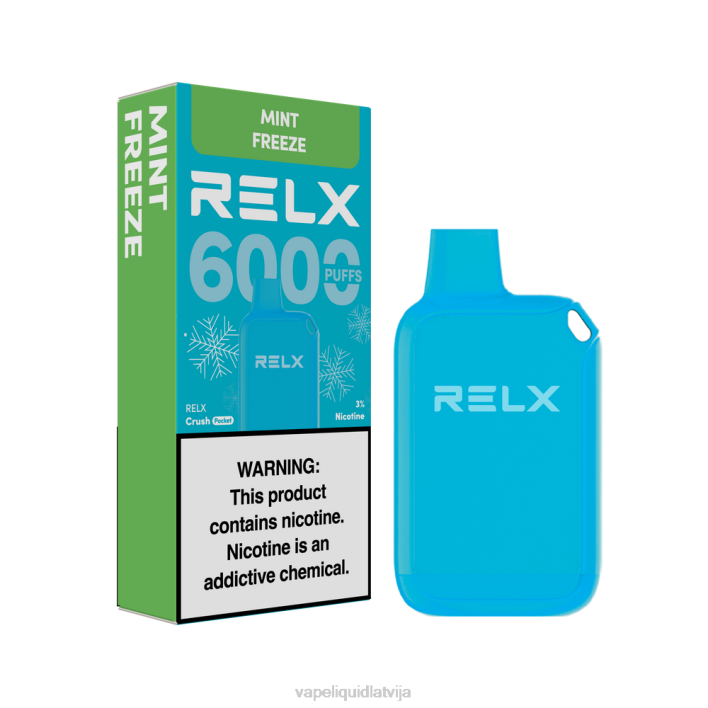 Vape Šķidrumi - RELX Crush Pocket 6000 ledus piparmētru saldējums ZX0812