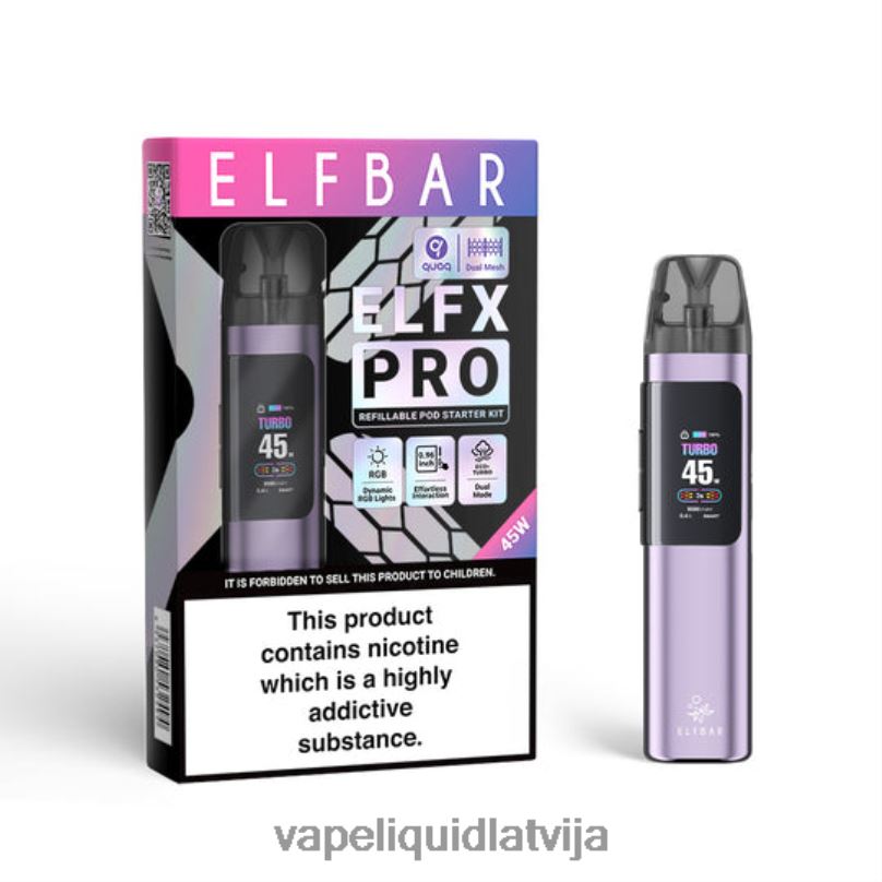 violets V00642 ELFBAR ELFX Pro Atveriet pāksts